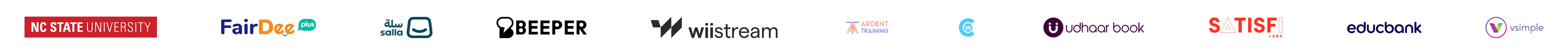 Clientes que usam Chatwoot: NC State University, FairDee, Salla, Beeper, wiistream, Ardent Training, Udhaar Book, Satisfi Labs, educbank, vsimple